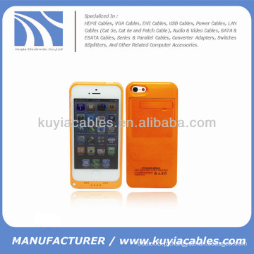 Caso de bateria externa para iphone 5c 2200mAh laranja